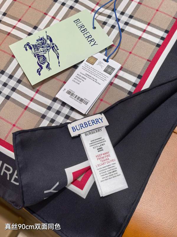 Burberry silk scarf 90X90cm E (14)