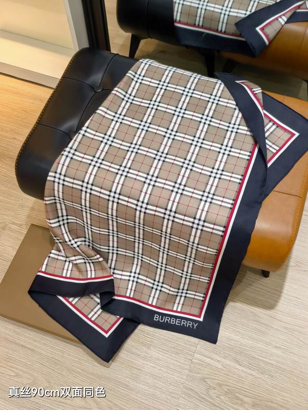 Burberry silk scarf 90X90cm E (16)