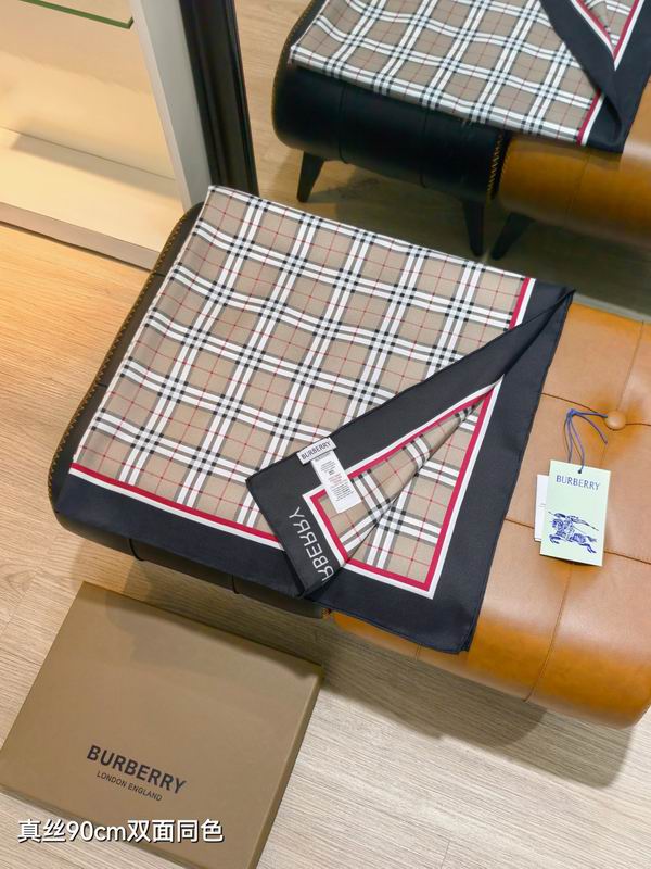 Burberry silk scarf 90X90cm E (17)