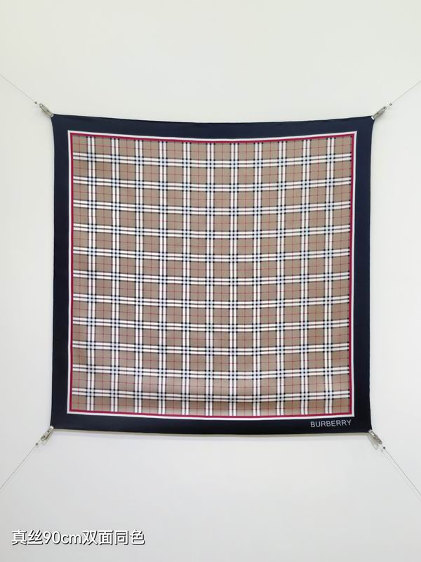 Burberry silk scarf 90X90cm E (18)