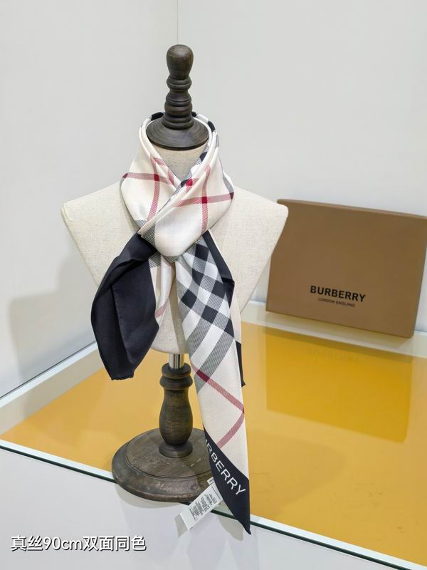 Burberry silk scarf 90X90cm E (2)