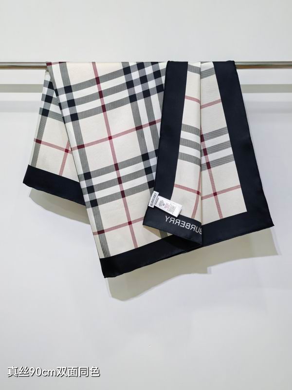 Burberry silk scarf 90X90cm E (4)