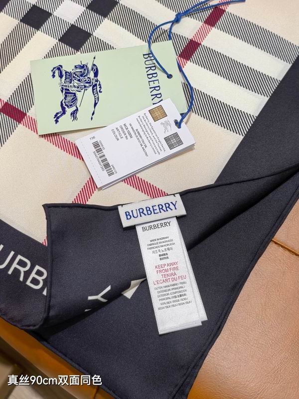 Burberry silk scarf 90X90cm E (5)