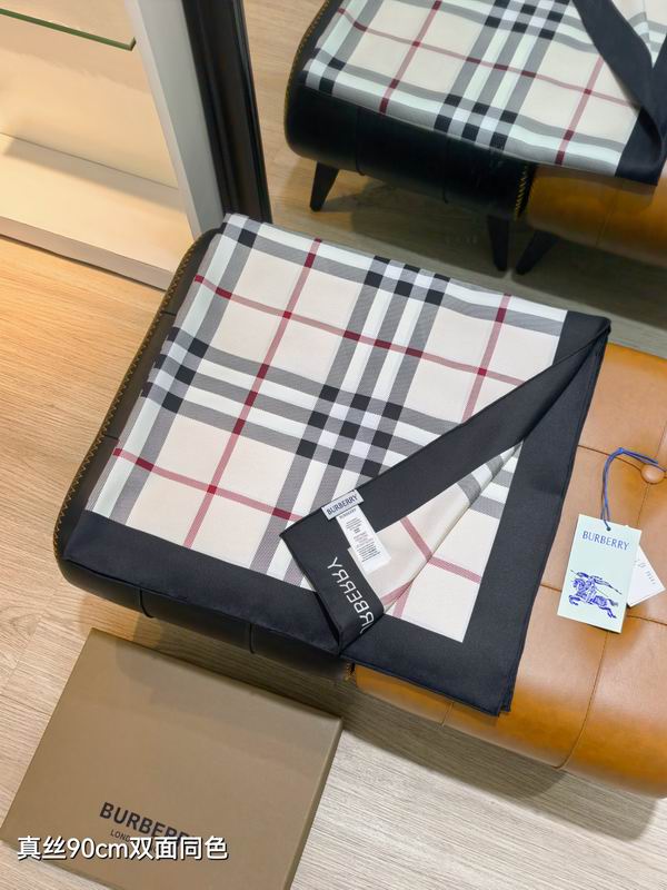 Burberry silk scarf 90X90cm E (8)