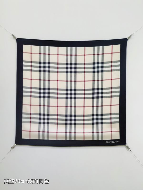 Burberry silk scarf 90X90cm E (9)