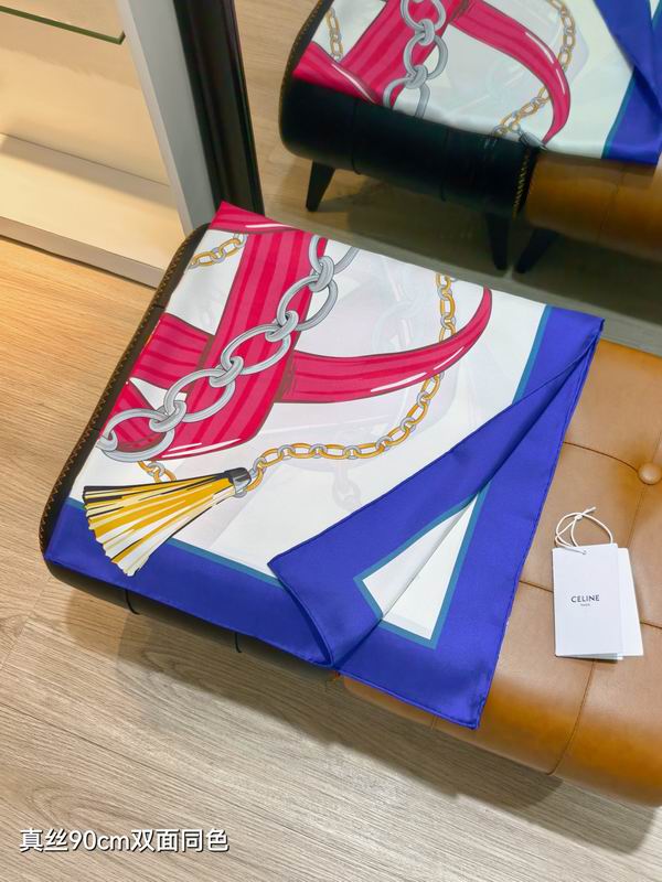 Celine silk scarf 90X90cm E11 (15)
