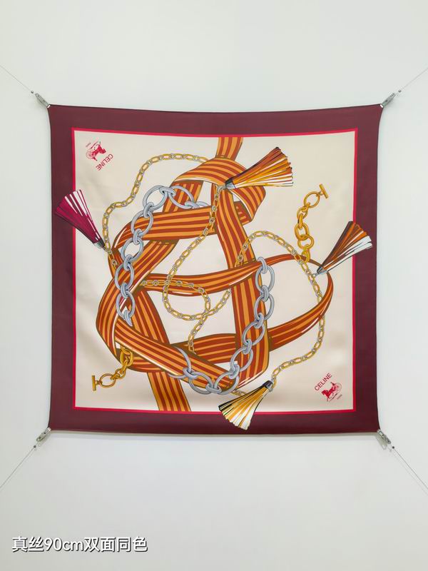 Celine silk scarf 90X90cm E11 (7)
