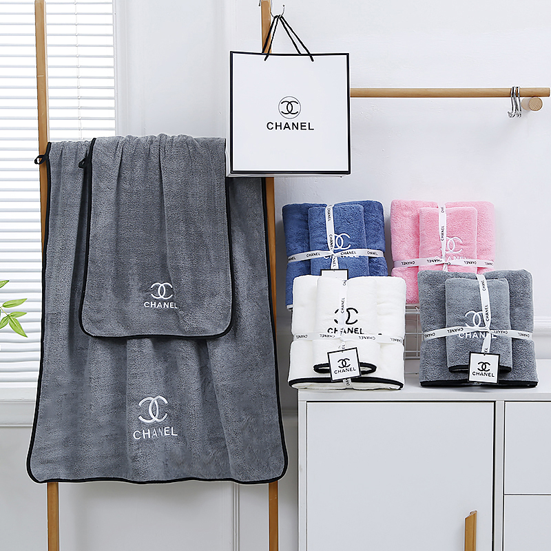 Chanel 浴巾70X140cm 毛巾35X75cm (6)