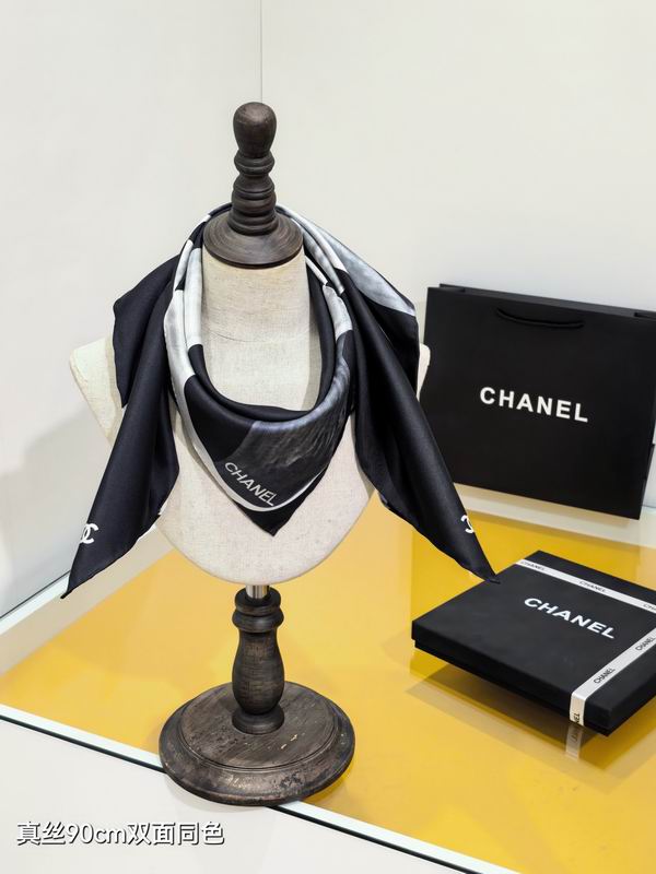 Chanel silk Scarf 90X90cm E23 (11)
