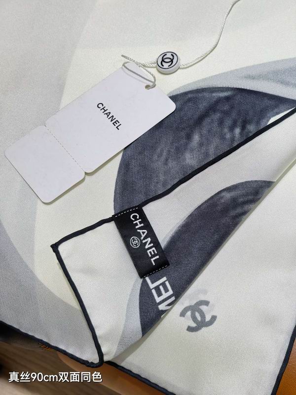 Chanel silk Scarf 90X90cm E23 (5)