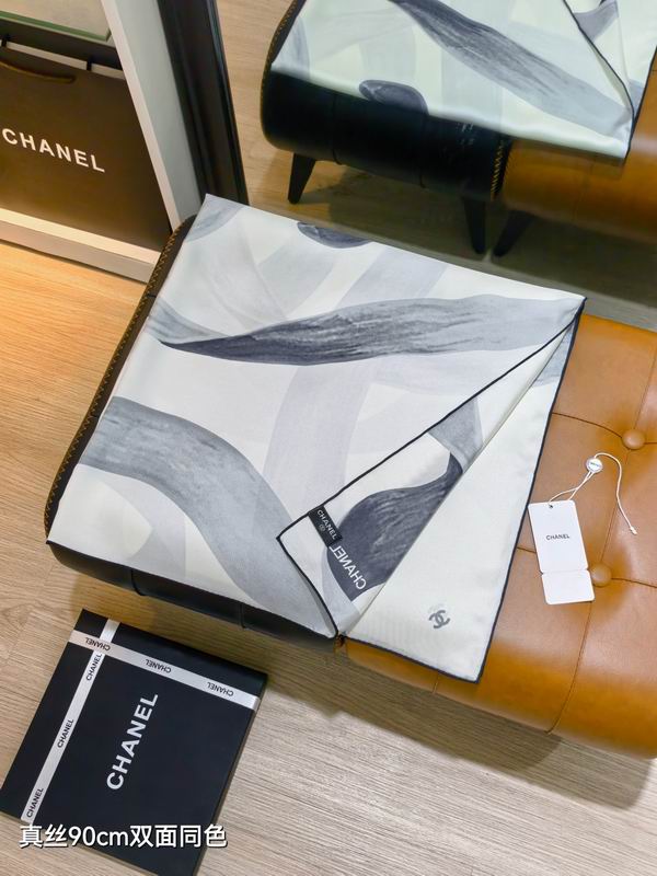 Chanel silk Scarf 90X90cm E23 (8)