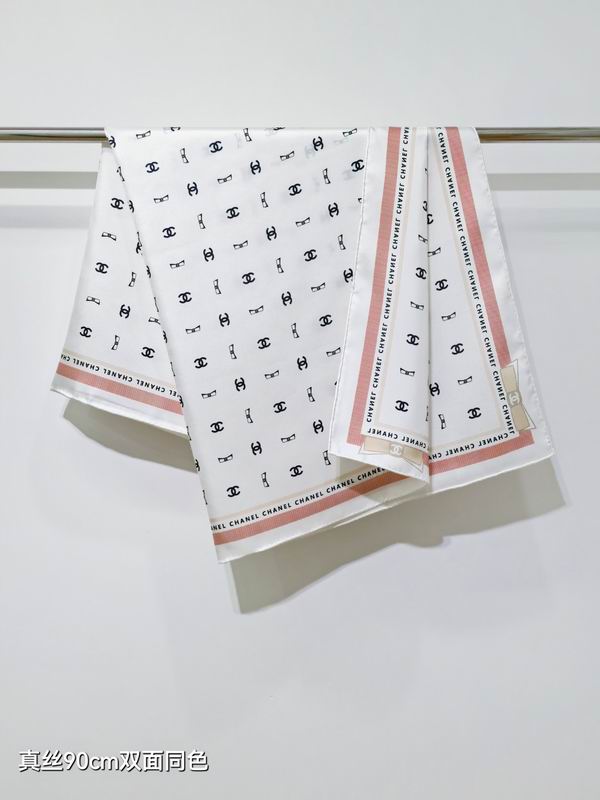 Chanel silk Scarf 90X90cm E32 (3)