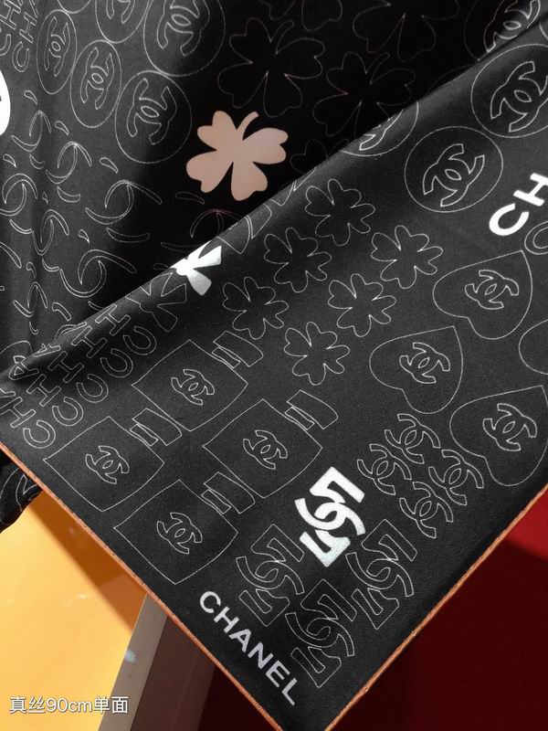 Chanel silk scarf 90X90cm E01 (7)