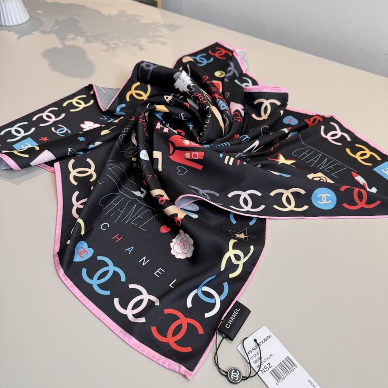 Chanel silk scarf 90X90cm E03 (11)