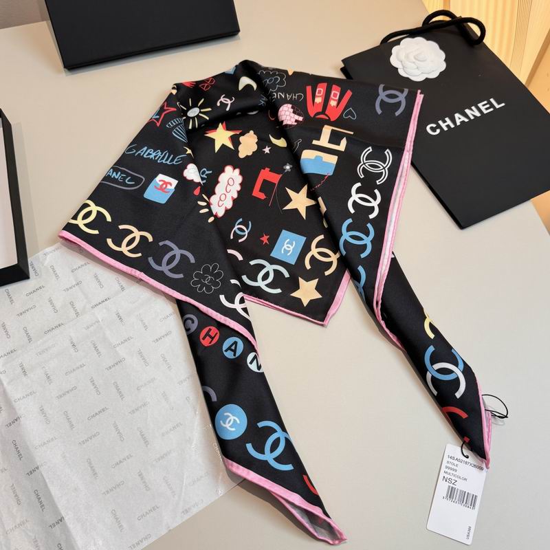 Chanel silk scarf 90X90cm E03 (14)