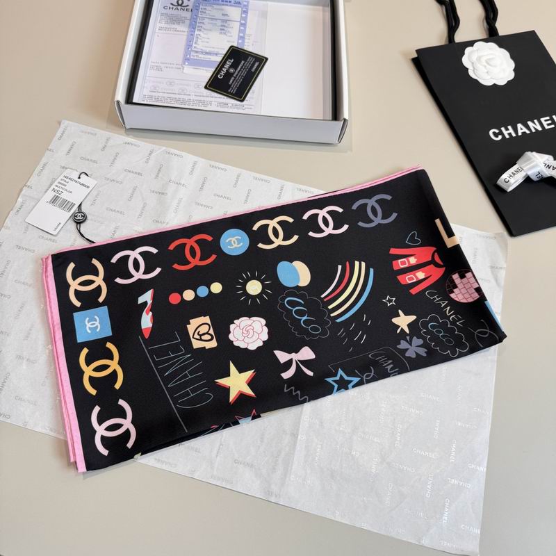Chanel silk scarf 90X90cm E03 (16)