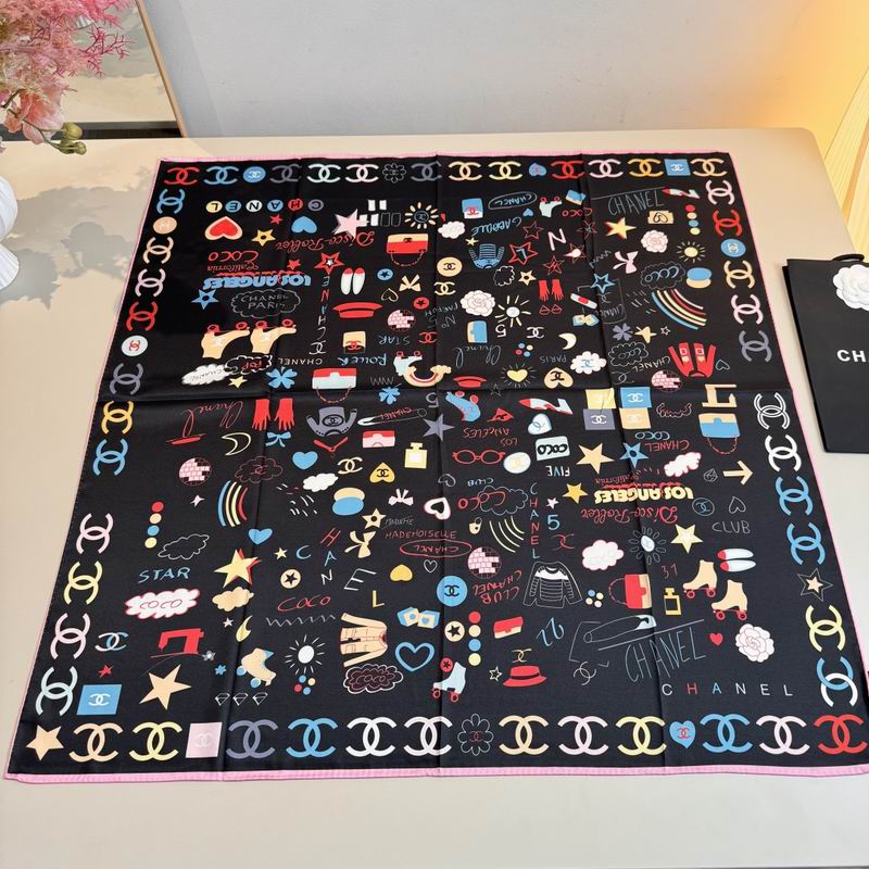 Chanel silk scarf 90X90cm E03 (18)