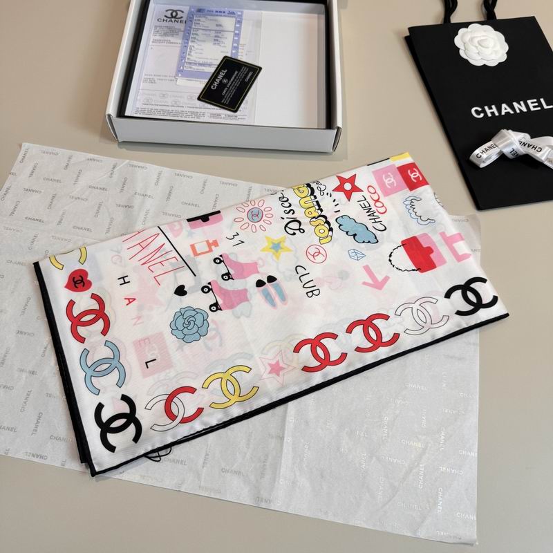 Chanel silk scarf 90X90cm E03 (25)