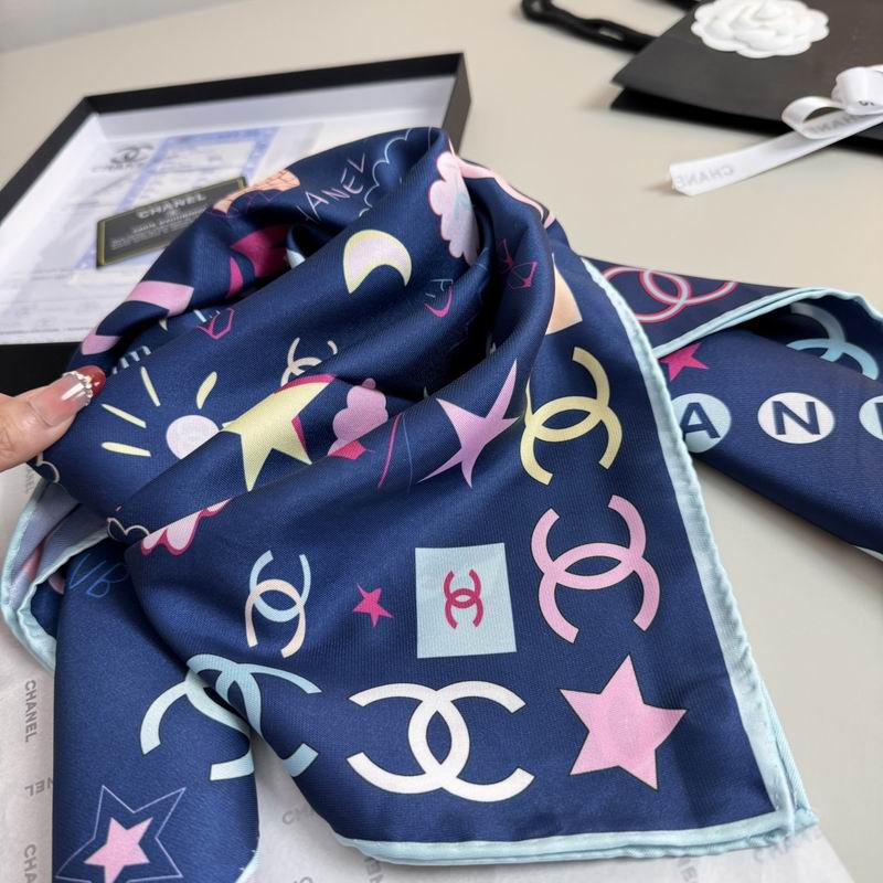Chanel silk scarf 90X90cm E03 (3)