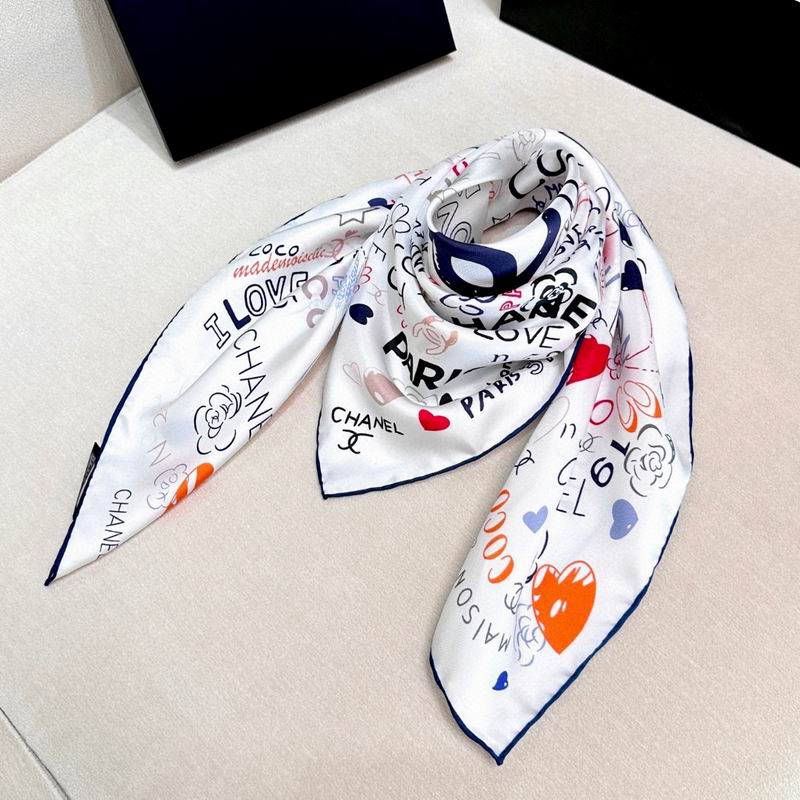 Chanel silk scarf 90X90cm E04 (14)