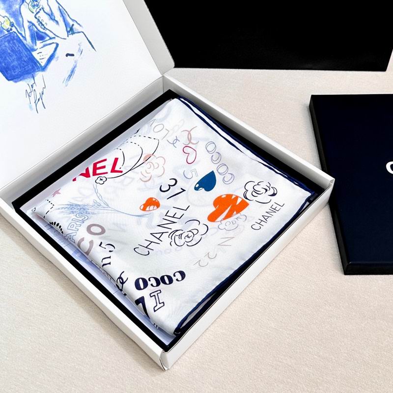 Chanel silk scarf 90X90cm E04 (15)
