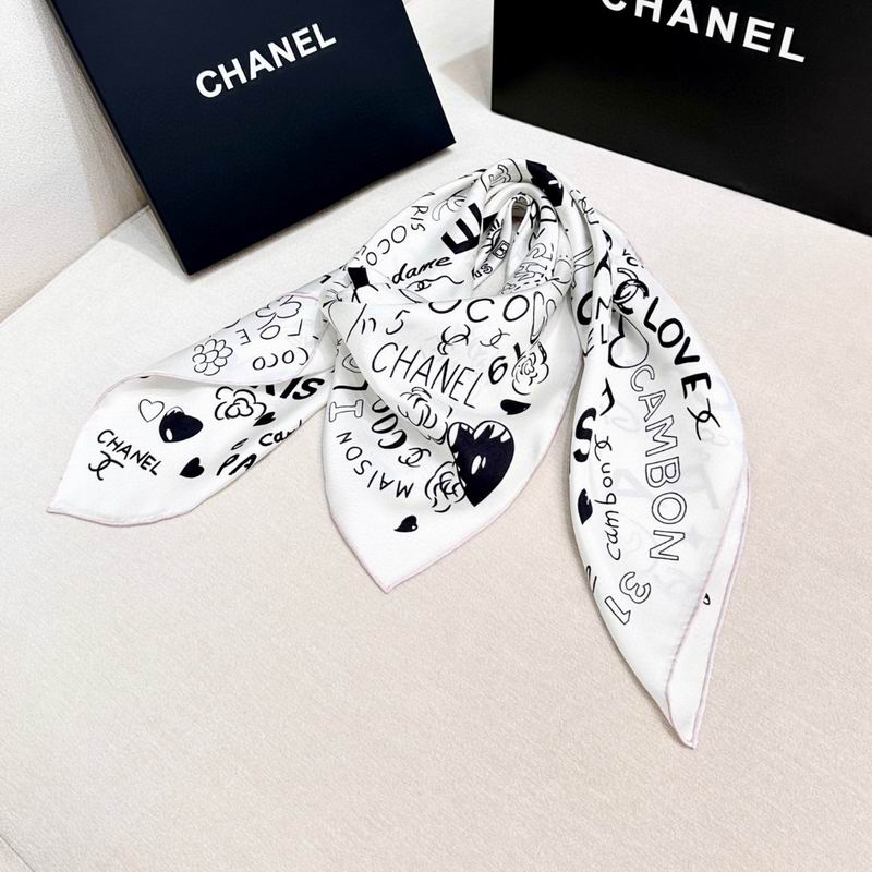 Chanel silk scarf 90X90cm E04 (23)