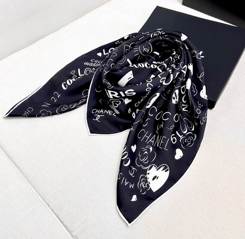 Chanel silk scarf 90X90cm E04 (5)