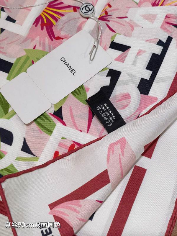 Chanel silk scarf 90X90cm E10 (4)