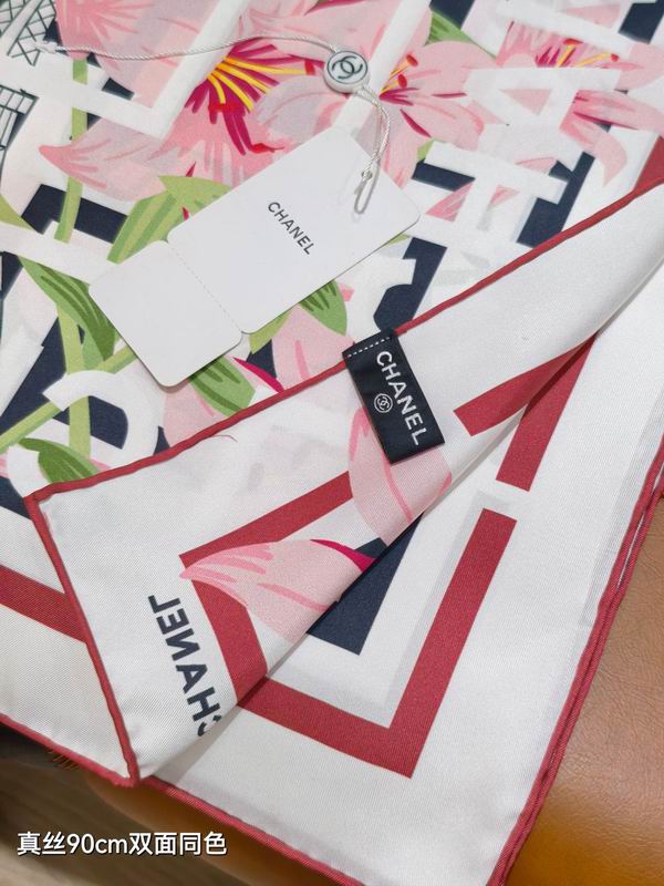 Chanel silk scarf 90X90cm E10 (5)