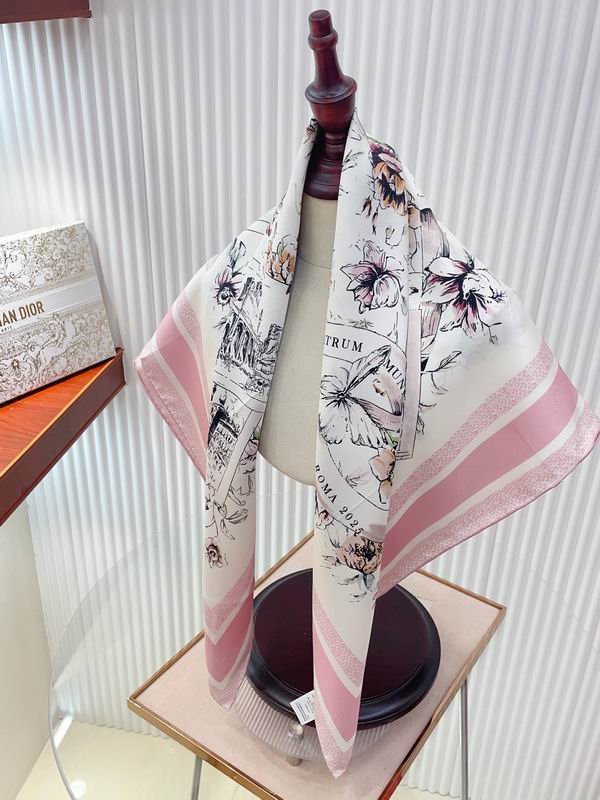 Dior silk scarf 90X90cm E05 (10)