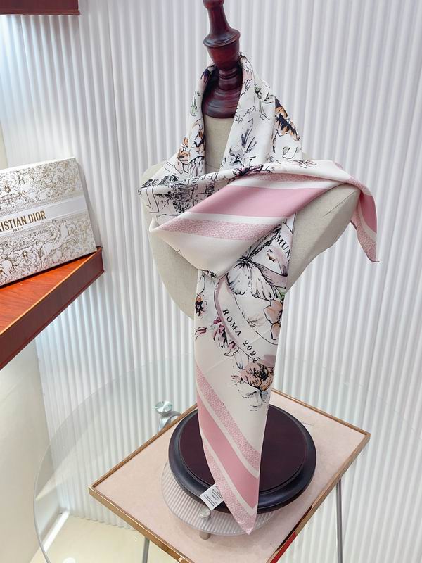 Dior silk scarf 90X90cm E05 (11)