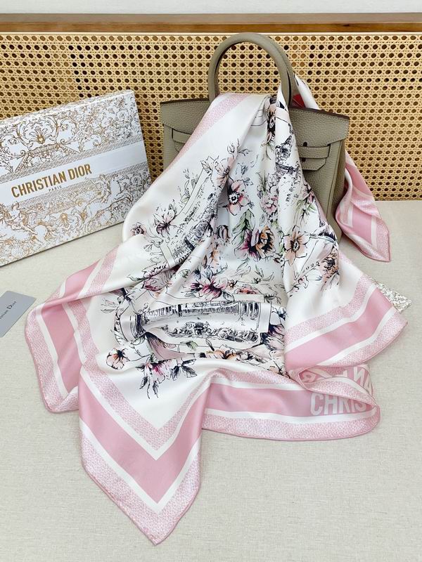 Dior silk scarf 90X90cm E05 (14)