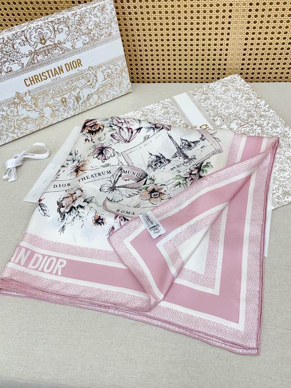 Dior silk scarf 90X90cm E05 (15)