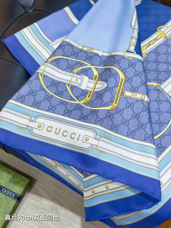 Gucci silk Scarf 90X90cm E21 (4)