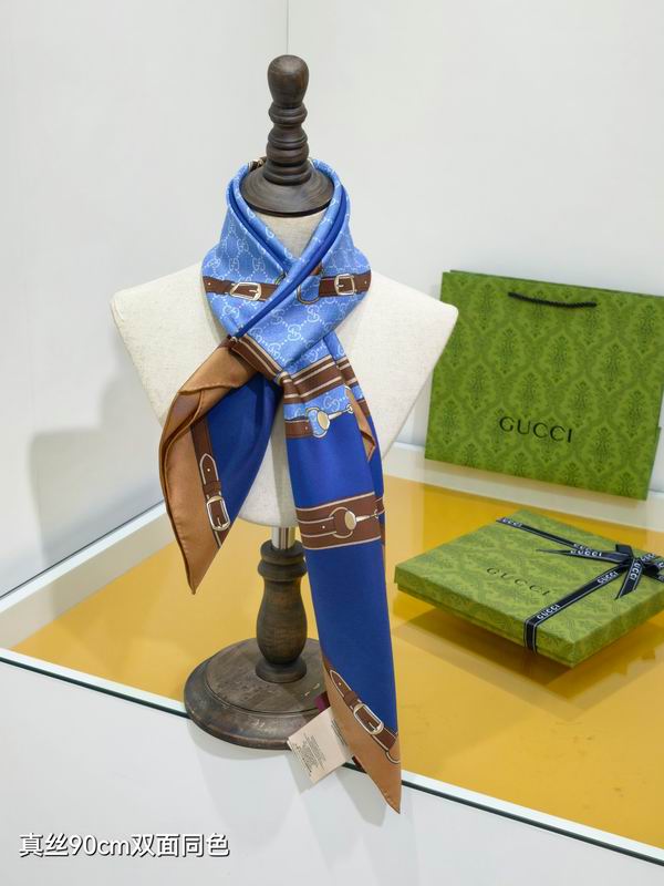 Gucci silk Scarf 90X90cm E28 (11)