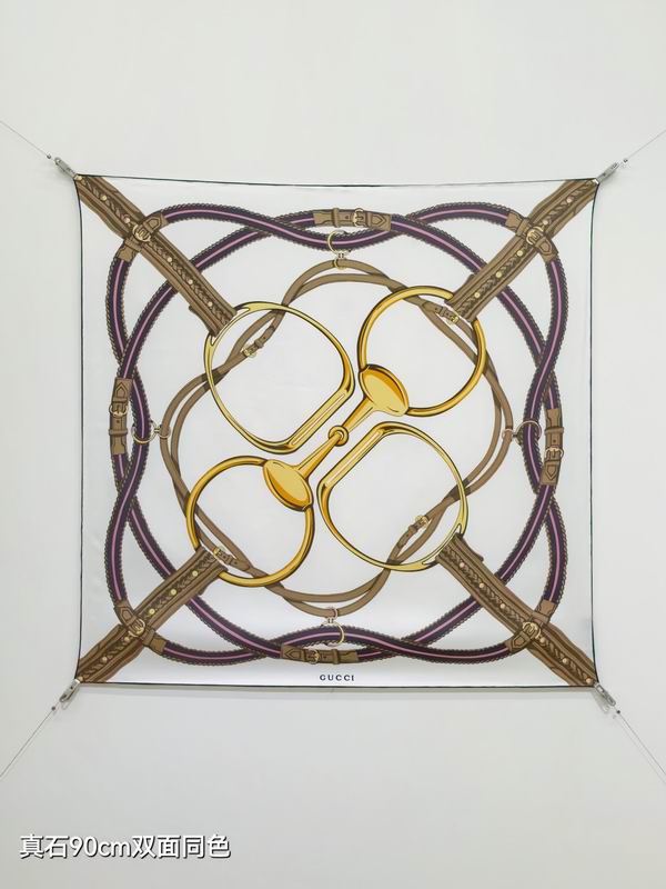 Gucci silk scarf 90X90cm E08 (9)