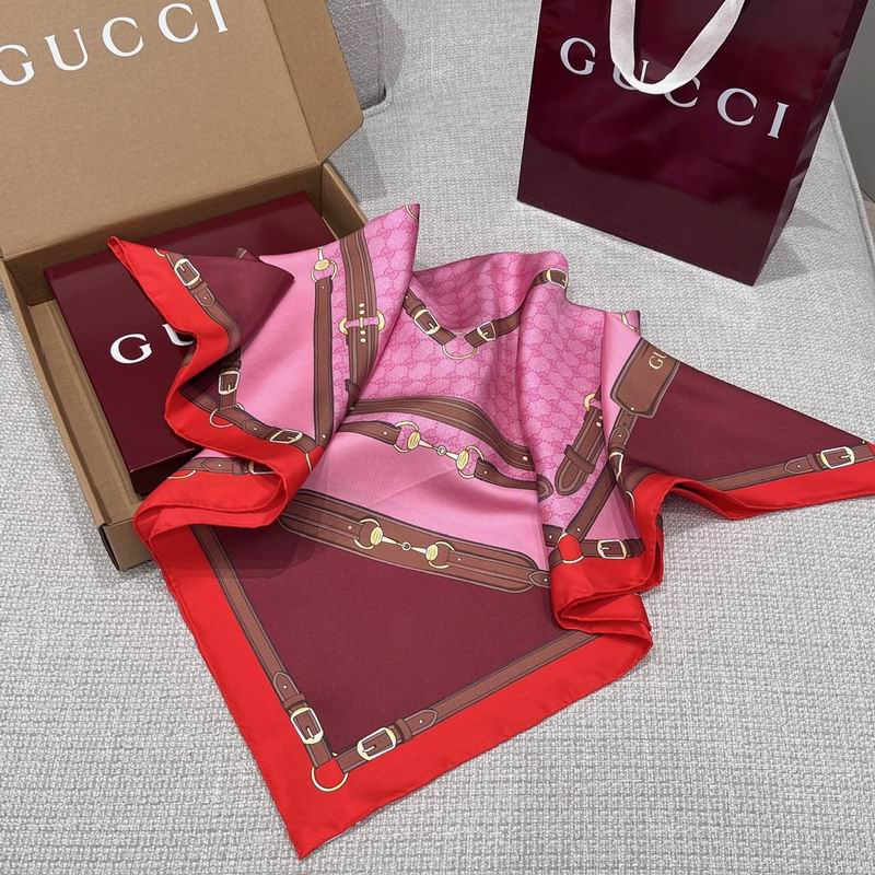 Gucci silk scarf 90X90cm E49 (7)