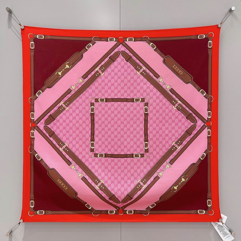 Gucci silk scarf 90X90cm E49 (9)