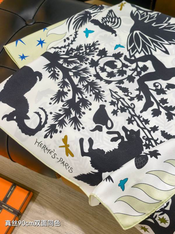 Hermes silk Scarf 90X90cm E19 (13)