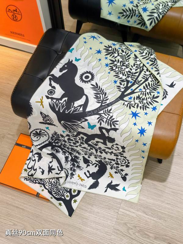 Hermes silk Scarf 90X90cm E19 (14)