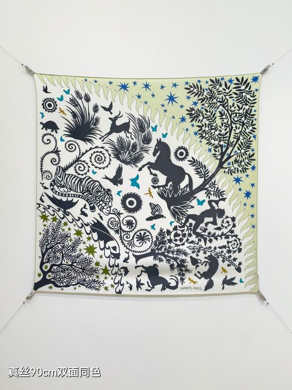 Hermes silk Scarf 90X90cm E19 (16)