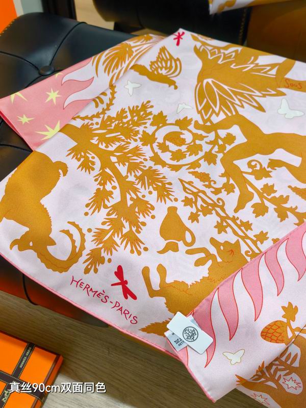 Hermes silk Scarf 90X90cm E19 (22)