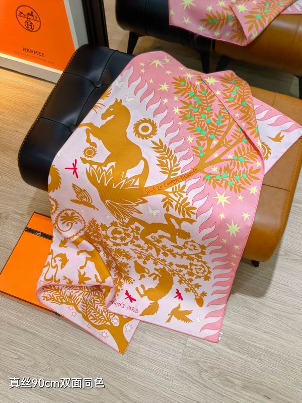 Hermes silk Scarf 90X90cm E19 (23)