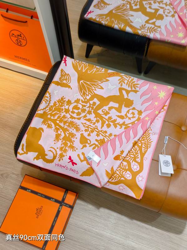 Hermes silk Scarf 90X90cm E19 (24)