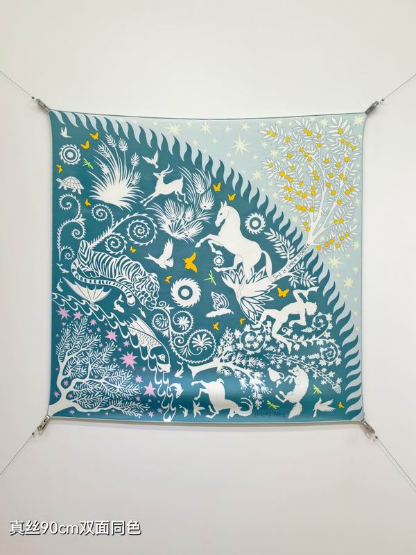 Hermes silk Scarf 90X90cm E19 (34)