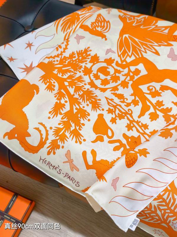 Hermes silk Scarf 90X90cm E19 (4)