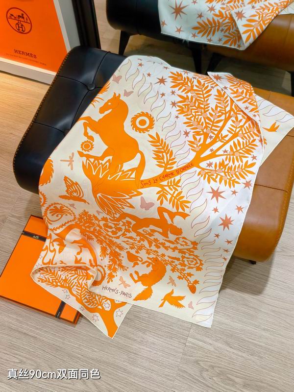 Hermes silk Scarf 90X90cm E19 (5)