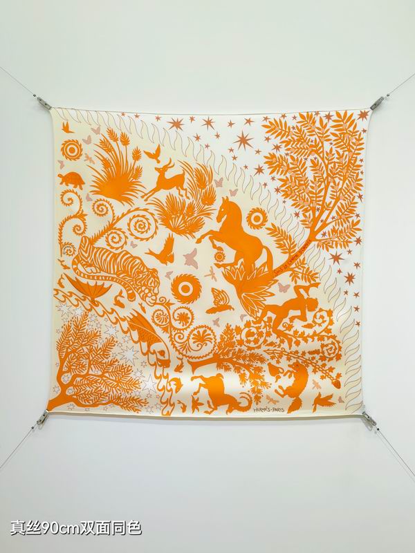 Hermes silk Scarf 90X90cm E19 (7)