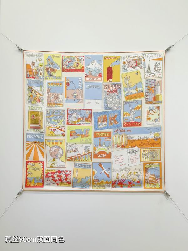 Hermes silk Scarf 90X90cm E27 (16)
