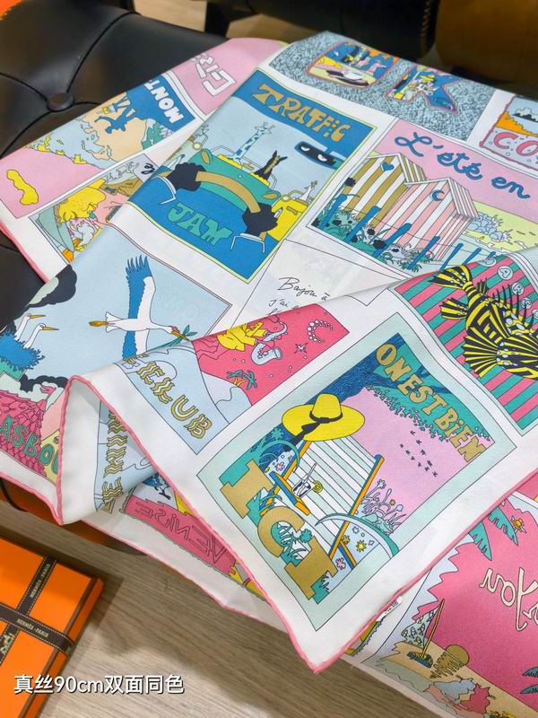 Hermes silk Scarf 90X90cm E27 (22)